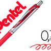 ROLLER PENTEL ENERGEL RATRACTA BLE POINTE MATAL FINE 0.5MM RECHARGEABLE CLIP MATAL COLORIS ROUGE