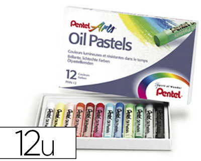 pastel-huile-pentel-corps-rond-enrobage-papier-non-salissant-diametre-8mm-bo-te-12-unitas