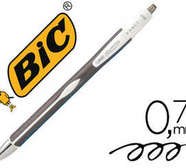 stylo-bille-bic-atlantis-exact-corps-caoutchouc-pointe-aiguille-0-7mm-ratractable-encre-extra-douce-coloris-noir