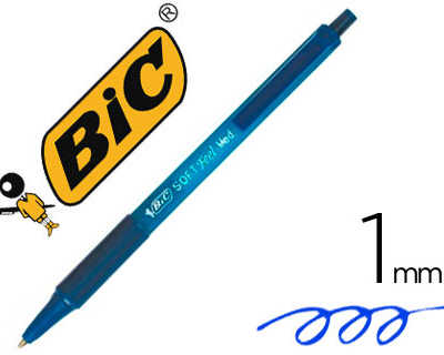 stylo-bille-bic-soft-feel-pointe-moyenne-1mm-r-tractable-clip-grip-corps-caoutchouc-couleur-bleu
