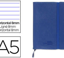 carnet-liderpapel-couverture-simili-cuir-encoll-e-a5-14-8x21cm-70g-240-pages-lign-fermeture-lastique-coloris-bleu