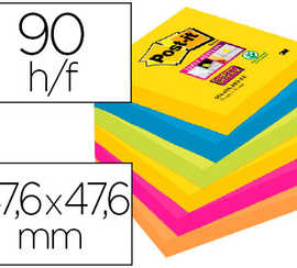 bloc-notes-post-it-super-stick-y-couleurs-rio-47-6x47-6mm-90f-jaune-naon-bleu-vert-naon-fuchsia-orange-naon-12-blocs