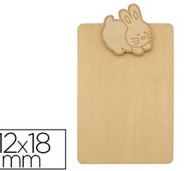 porte-bloc-notes-en-bois-d-corer-pince-motif-lapin-12x18cm