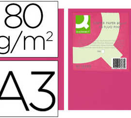 papier-couleur-q-connect-multi-fonction-a3-80g-m2-unicolore-rose-naon-ramette-500-feuilles