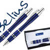 STYLO-BILLE ET PORTE-MINE BELI US KASSEL CLIP CORPS LAQUA BLEU POINTE 1MM ENCRE BLEUE FORME ARRONDIE PORTE-MINE 0.5MM