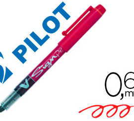 stylo-feutre-pilot-v-sign-pen-acriture-moyenne-0-6mm-pointe-fibre-polyester-encre-intense-liquide-niveau-visible-rouge