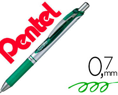 roller-pentel-energel-ratracta-ble-pointe-matal-fine-0-5mm-rechargeable-clip-matal-coloris-vert
