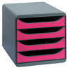 MODULE CLASSEMENT EXACOMPTA BI G BOX 4 TIROIRS OUVERTS MONOBLOC ULTRA RIGIDE 347X278X267MM COLORIS GRIS/FRAMBOISE MODULE CLASSEMENT EXACOMPTA BI G BOX 4 TIROIRS OUVERTS MONOBLOC ULTRA RIGIDE 347X278X267MM COLORIS GRIS/FRAMBOISE
