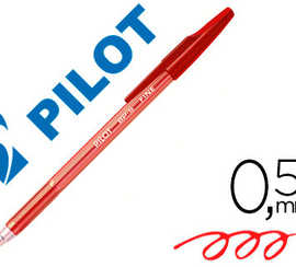 stylo-bille-pilot-bp-s-acritur-e-moyenne-0-5mm-encre-douce-pointe-indaformable-rechargeable-corps-translucide-rouge