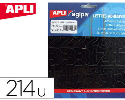 chiffre-apli-agipa-adhasif-30m-m-rasiste-humidita-coloris-noir-pochette-214-unitas