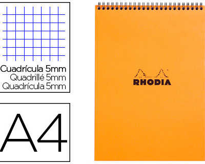 bloc-rhodia-classic-orange-a4-21x29-7cm-couverture-carte-enduite-reliure-intagrale-80f-80g-5x5mm-microperfora