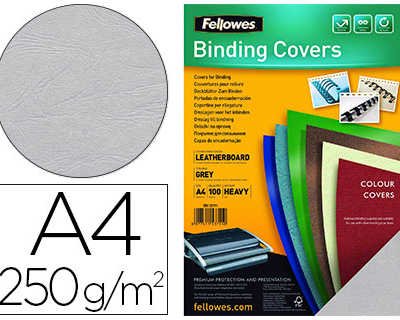 couverture-fellowes-grain-cuir-250g-format-a4-coloris-gris-paquet-100-unitas