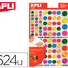 GOMMETTE APLI KIDS PERMANENTE RONDE COULEURS MÉTAL ASSORTIES POCHETTE 160X216MM 624 UNITÉS GOMMETTE APLI KIDS PERMANENTE RONDE COULEURS MÉTAL ASSORTIES POCHETTE 160X216MM 624 UNITÉS