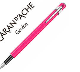 stylo-plume-caran-d-ache-840-pop-line-plume-moyenne-corps-aluminium-coloris-fuchsia-fluo-avec-tui