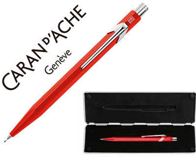 porte-mine-caran-d-ache-844-classic-line-aluminium-mine-0-7mm-bouton-poussoir-r-servoir-mines-gomme-corps-rouge-tui