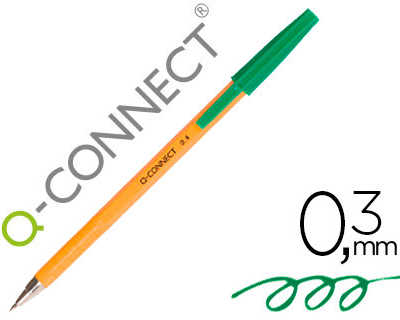 stylo-bille-q-connect-criture-fine-0-3mm-encre-classique-bille-ind-formable-capuchon-encre-couleur-vert