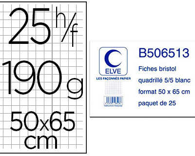 feuille-bristol-elve-50x65cm-1-90g-quadrilla-5x5mm