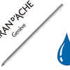 RECHARGE CARAN D'ACHE CARTOUCHE ECRIDOR XS POUR STYLO CORPS ACIER INOXYDABLE POINTE FINE CARBURE TUNGXTÈNE COLORIS BLEU