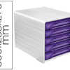 BLOC CLASSEMENT CEP SMOOVE DE 5 TIROIRS INTERCHANGEABLES DIM. 360X288X270MM COLORIS BLANC/VIOLET