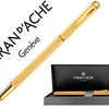 STYLO-PLUME CARAN D'ACHE ECRID OR CHEVRON CLIP FLEXIBLE FERMETURE CAPUCHON DORÉ ÉCRITURE MOYENNE ÉTUI STYLO-PLUME CARAN D'ACHE ECRID OR CHEVRON CLIP FLEXIBLE FERMETURE CAPUCHON DORÉ ÉCRITURE MOYENNE ÉTUI