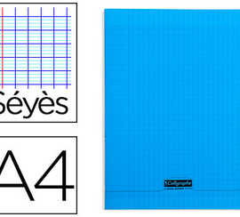 cahier-piqua-clairefontaine-co-uverture-polypropylene-transparente-a4-21x29-7cm-96-pages-90g-sayes-coloris-bleu