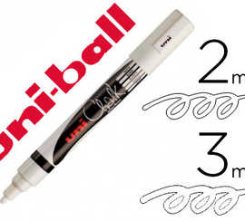 marqueur-uniball-craie-chalk-m-arker-pointe-conique-fine-1-8-2-5mm-craie-liquide-couleur-lumineuse-blanc