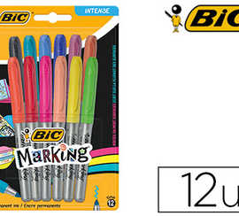 marqueur-bic-marking-point-ogive-trace-1-8mm-permanent-encre-base-alcool-coloris-intense-assortis-blister-12u