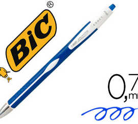 stylo-bille-bic-atlantis-exact-corps-caoutchouc-pointe-aiguille-0-7mm-ratractable-encre-extra-douce-coloris-bleu