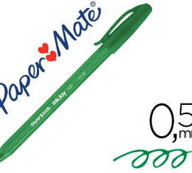 stylo-bille-paper-mate-inkjoy-100-acriture-moyenne-0-5mm-ultra-douce-corps-triangulaire-rasiste-bavures-coloris-vert