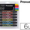 MARQUEUR PROFESSIONNEL W&N PROMARKER DOUBLE POINTE TONS VIBRANTS JAUNE MANDARINE PAVOT CERISE CYAN VERT VIF SET 6 UNITÉS