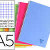 CAHIER CLAIREFONTAINE LINICOLO R RELIURE INTAGRALE ASSORTIMENT FRESH A5 14,8X21CM 180 PAGES 90G 5X5MM