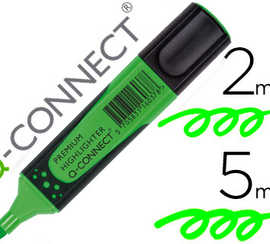 surligneur-q-connect-premium-p-ointe-biseautae-encre-base-eau-corps-couleur-encre-grip-caoutchouc-capuchon-clip-vert