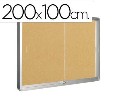 vitrine-q-connect-cadre-alumin-ium-fond-liege-portes-coulissantes-mathacrylate-serrure-fixation-mur-24f-a4-200x100x6cm