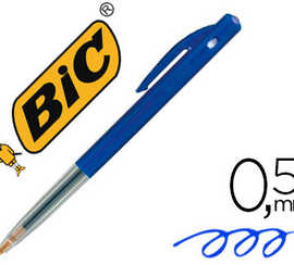 stylo-bille-bic-m10-acriture-m-oyenne-0-5mm-encre-classique-ratractable-bouton-poussoir-lataral-coloris-bleu