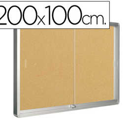 vitrine-q-connect-cadre-alumin-ium-fond-liege-portes-coulissantes-mathacrylate-serrure-fixation-mur-24f-a4-200x100x6cm