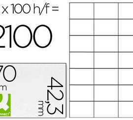 atiquette-adhasive-q-connect-7-0x42-3mm-coins-droits-imprimante-jet-d-encre-laser-copieur-bo-te-100-feuilles-2100-unitas