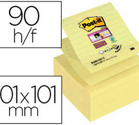 bloc-notes-post-it-recharges-z-notes-millenium-grand-format-101x101mm-90f-repositionnables-coloris-jaune-ligna-5-blocs