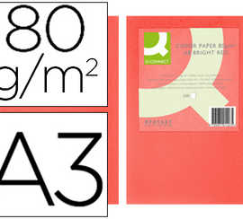 papier-couleur-q-connect-multi-fonction-a3-80g-m2-unicolore-rouge-intense-ramette-500-feuilles