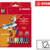 CRAYON COULEUR STABILO TRIO LO NG BOIS TRIANGULAIRE 175MM MINE LARGE SOUPLE 4MM TAILLE-CRAYONS OFFERT POCHETTE 12U