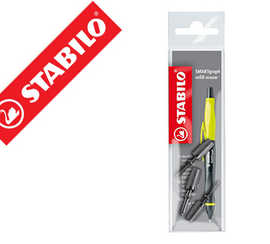 porte-mine-stabilo-smartgraph-droitier-noir-blanc-3-mines-hb-0-7mm