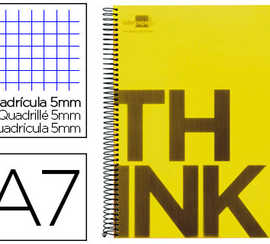 cahier-spirale-liderpapel-s-rie-think-a7-7-4x10-5cm-200-pages-80g-5x5mm-4-trous-coil-lock-bandes-4-couleurs-jaune
