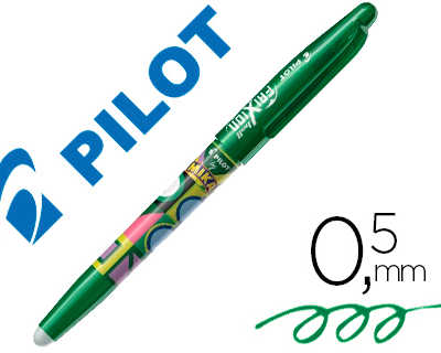 roller-pilot-frixion-ball-mika-dition-limit-e-lunettes-criture-moyenne-0-5mm-encre-effa-able-grip-couleur-vert