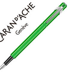 stylo-plume-caran-d-ache-840-pop-line-plume-moyenne-corps-aluminium-coloris-vert-citron-fluo-avec-tui