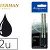 RECHARGE ROLLER WATERMAN POINTE FINE ENCRE COULEUR NOIR BLISTER 2 UNITÉS RECHARGE ROLLER WATERMAN POINTE FINE ENCRE COULEUR NOIR BLISTER 2 UNITÉS