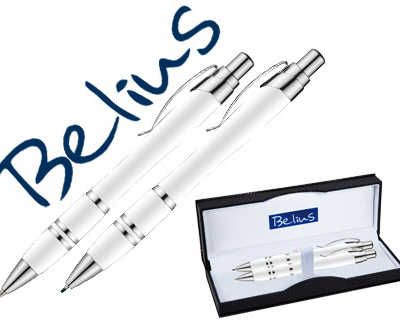 stylo-bille-et-porte-mine-beli-us-kassel-clip-corps-laqua-blanc-pointe-1mm-encre-bleue-forme-arrondie-porte-mine-0-5mm