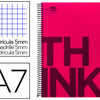 CAHIER SPIRALE LIDERPAPEL SÉRIE THINK A7 7,4X10,5CM 200 PAGES 80G 5X5MM 4 TROUS COIL-LOCK BANDES 4 COULEURS COLORIS ROSE CAHIER SPIRALE LIDERPAPEL SÉRIE THINK A7 7,4X10,5CM 200 PAGES 80G 5X5MM 4 TROUS COIL-LOCK BANDES 4 COULEURS COLORIS ROSE