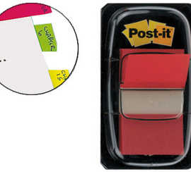 marque-pages-post-it-standard-index-25x44mm-50f-coloris-rouge