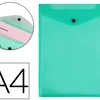 POCHETTE ENVELOPPE POLYPROPYLÈ NE LIDERPAPEL VERTICALE FERMETURE BOUTON A4 210X297MM 180 MICRONS TRANSPARENT COLORIS VER POCHETTE ENVELOPPE POLYPROPYLÈ NE LIDERPAPEL VERTICALE FERMETURE BOUTON A4 210X297MM 180 MICRONS TRANSPARENT COLORIS VER