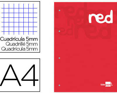 bloc-cours-liderpapel-feuilles-encoll-es-a4-210x297mm-quadrillage-5mm-papier-100g-m2-4-trous-100f-coloris-rouge