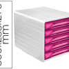 BLOC CLASSEMENT CEP SMOOVE DE 5 TIROIRS INTERCHANGEABLES DIM. 360X288X270MM COLORIS BLANC/ROSE PEPSY